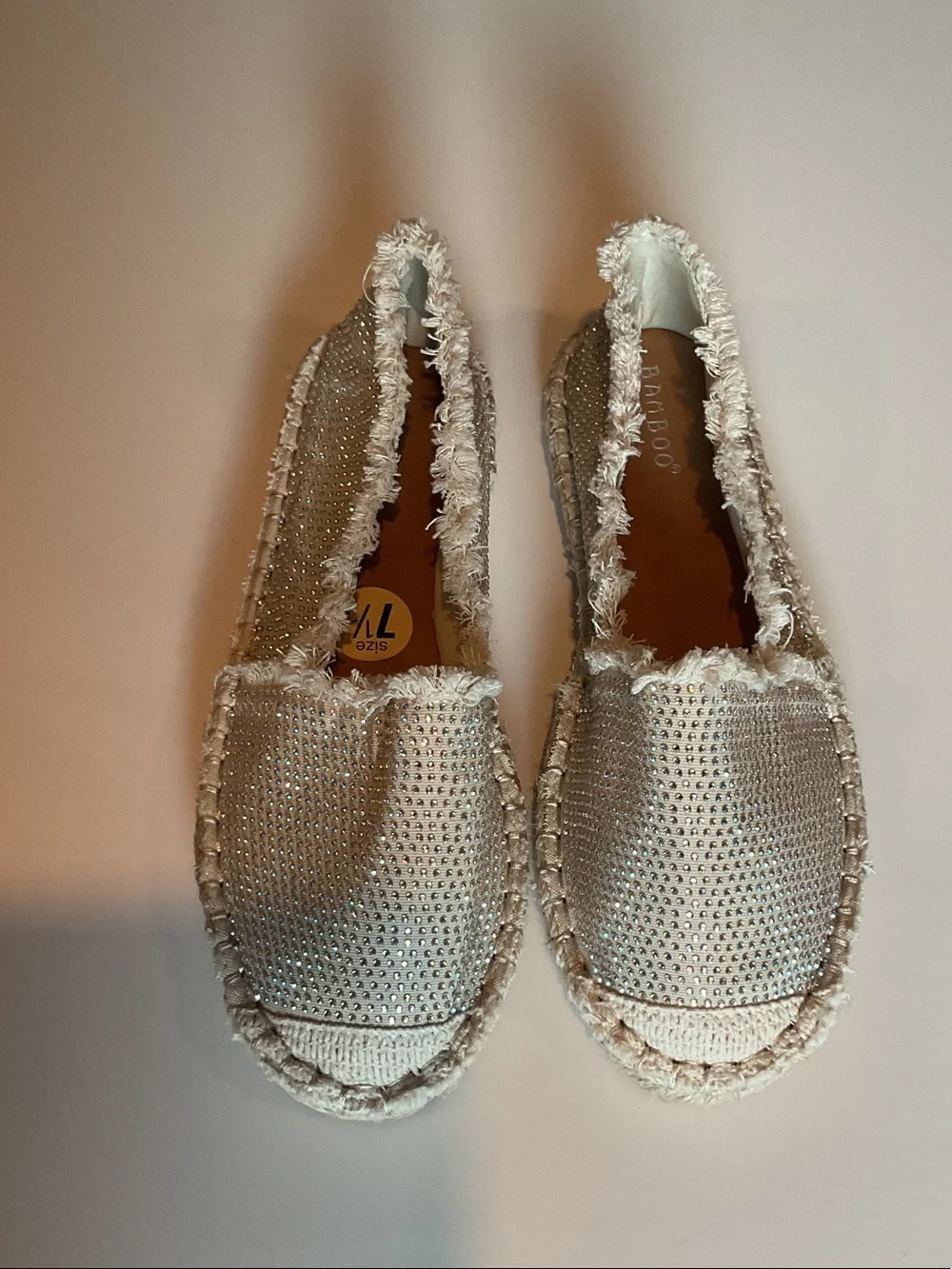 BAMBOO Fringed Sparkle Espadrilles